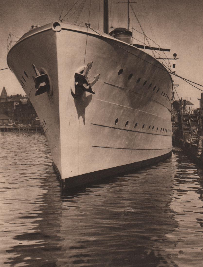 E.O. HOPPE - Luxury Yacht "Nourmahal": Artist: E.O. HOPPE Print Title: Luxury Yacht "Nourmahal" Medium: Sheet-fed Gravure Printing Date: 1930 Printed: Germany Image Size: 6 X 7.5 inches Emil Otto Hoppe (1878-1972) was a German-born portrai