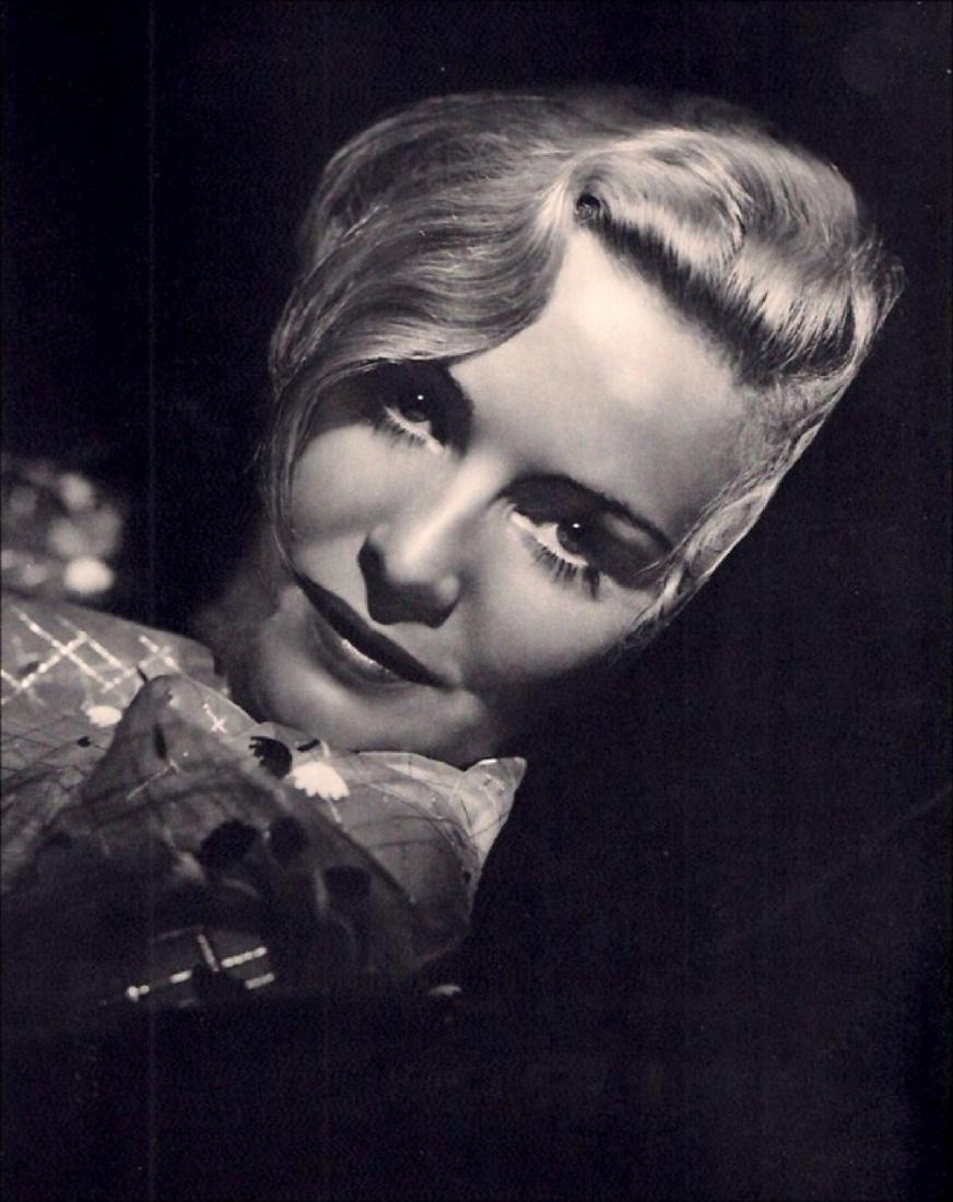 GEORGE HURRELL - Portrait of Madeleine Caroll: Artist: GEORGE HURRELL Print Title: Portrait of Madeleine Caroll Medium: Sheet-Fed Gravure Printing Date: 1938 Printed in France Image Size: 7.5 X 9.25 inches George Hurrell (1904-1992) was a photogra