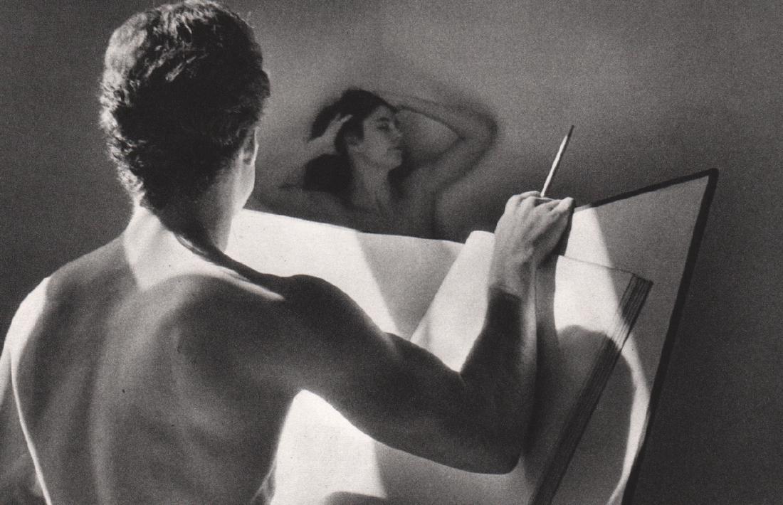 DUANE MICHALS - Drawing Nude: Artist: DUANE MICHALS Print Title: Drawing Nude Medium: Sheet-fed Gravure on uncoated acid free paper Printing date: 1986 Printed in Japan Image Size: 8 X 5 inches Duane Michals (b. 1932) is an Americ