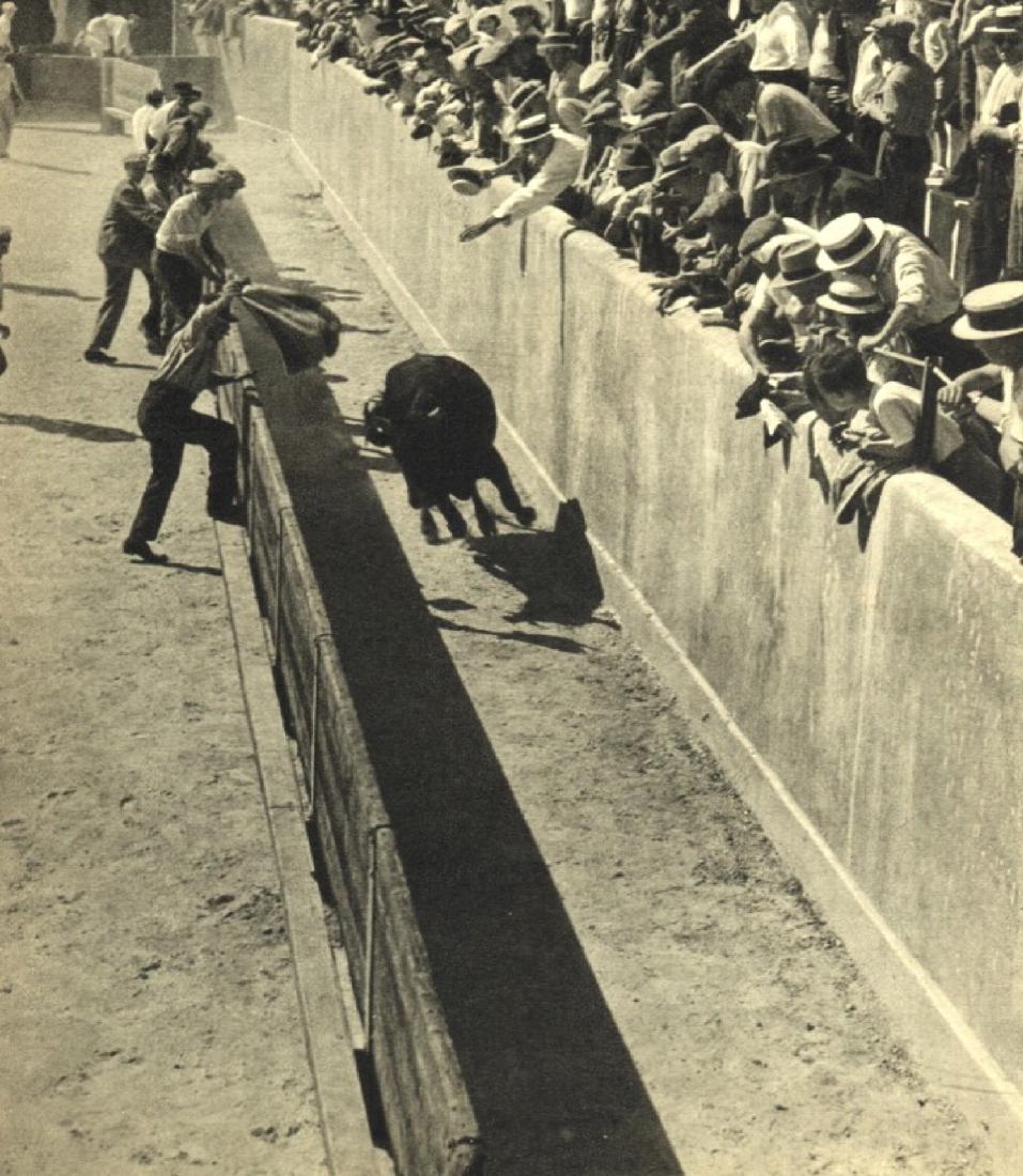 ROYE - Incident in the Bull-Ring: Artist: ROYE Print Title: Incident in the Bull-Ring Medium: Sheet-fed Gravure Printing Date: 1940 Printed: Great Britain Image Size: 6.5 X 7.5 inches Horace Roye (1906-2002) was a photographer working