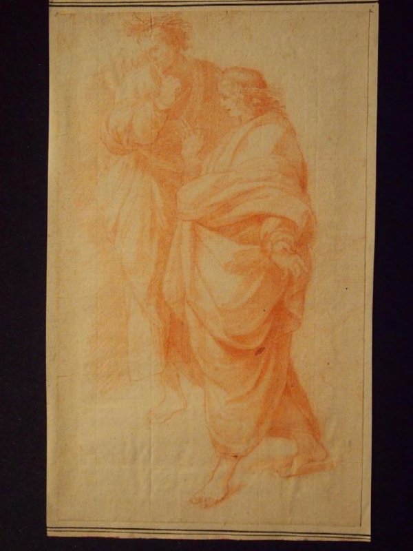 17-18 Cent Italian drawing Two Roman Noblemen (1 of 1)