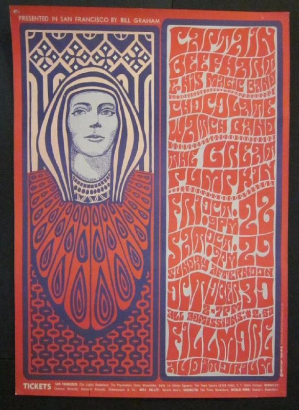 Bill Graham Fillmore Poster, Capt. Beefhart Chocolate (1 of 4)
