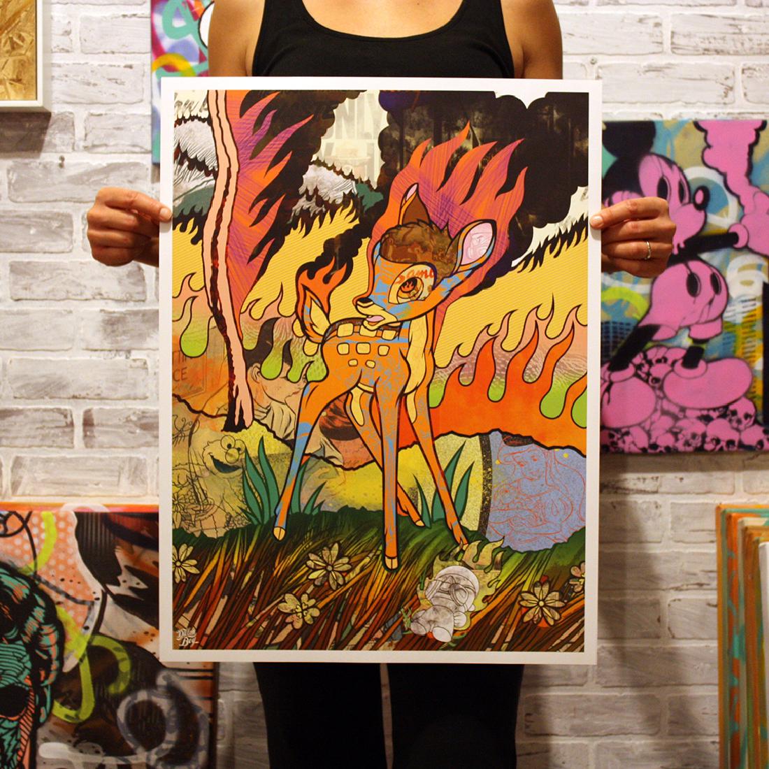 Dillon Boy California Wild Fire: Artist: Dillon Boy Title: California Wild Fire Date: 2012 Medium: High Quality Paper Size: 18" x 24" / 45,72 cm x 60,96 cm Publisher: Wall & Street Gallery Artificially Favored Markings: hand signed a