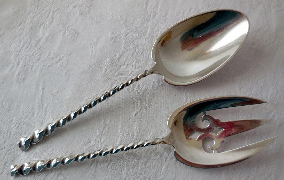 Antique Dominick & Haff Sterling Silver Salad Servers (1 of 7)