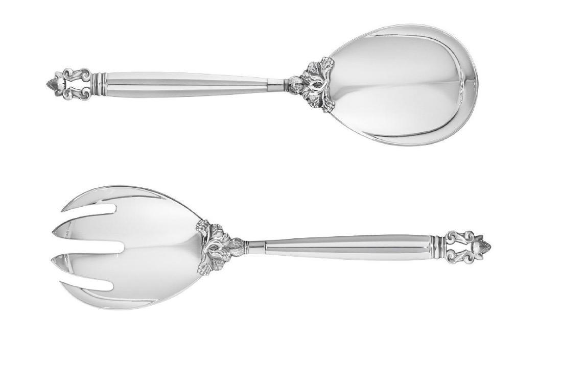 Georg Jensen Acorn Sterling Silver Salad Servers (1 of 1)