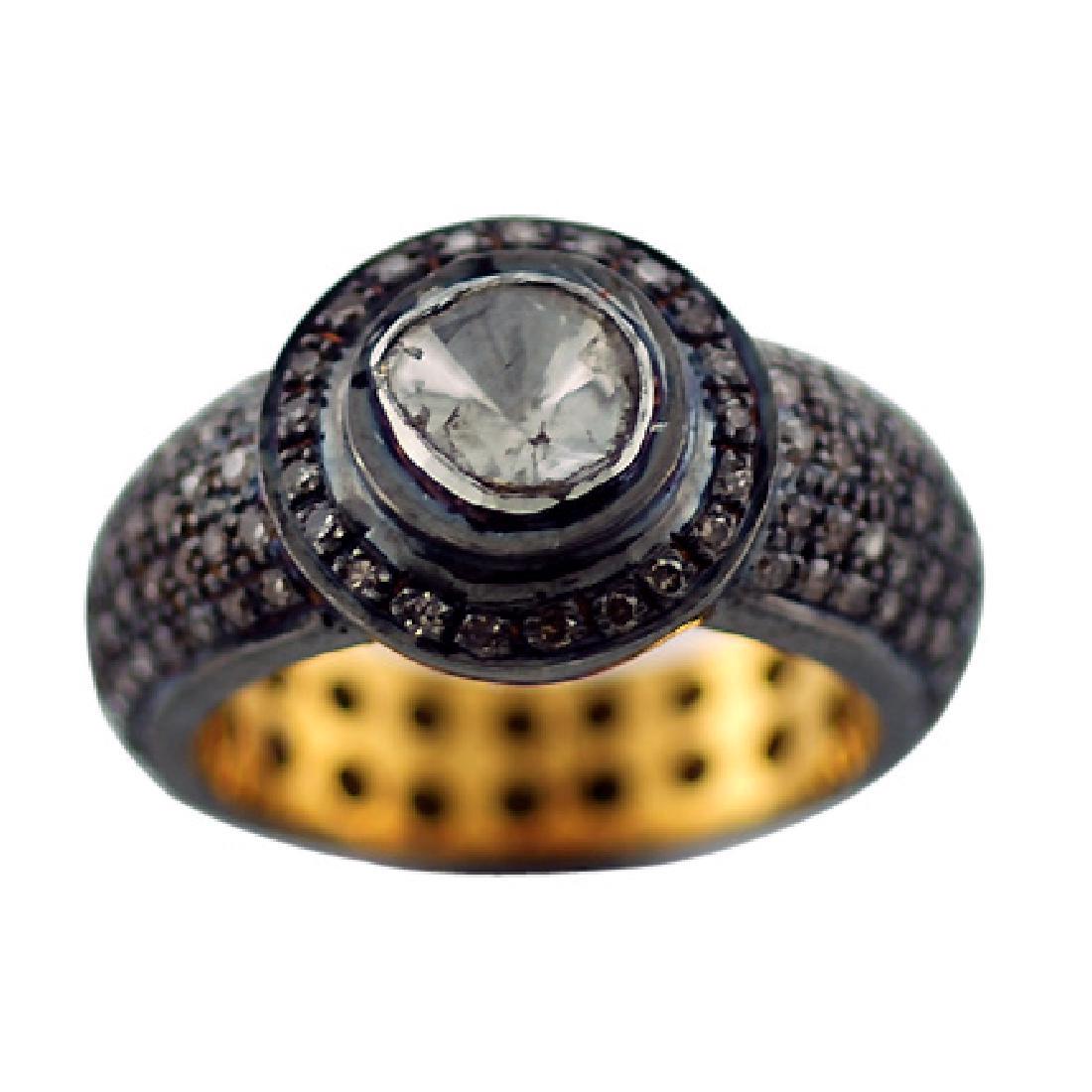 Rhodium Plated Gold Silver Diamond Ring, 1.4ctw (1 of 4)