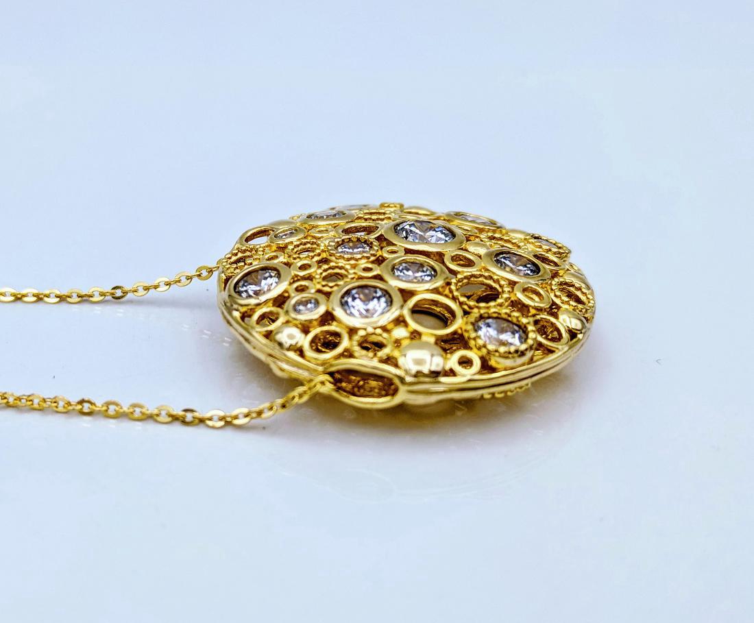 Gold Plated Sterling Silver Cubic Zirconia Necklace (1 of 3)