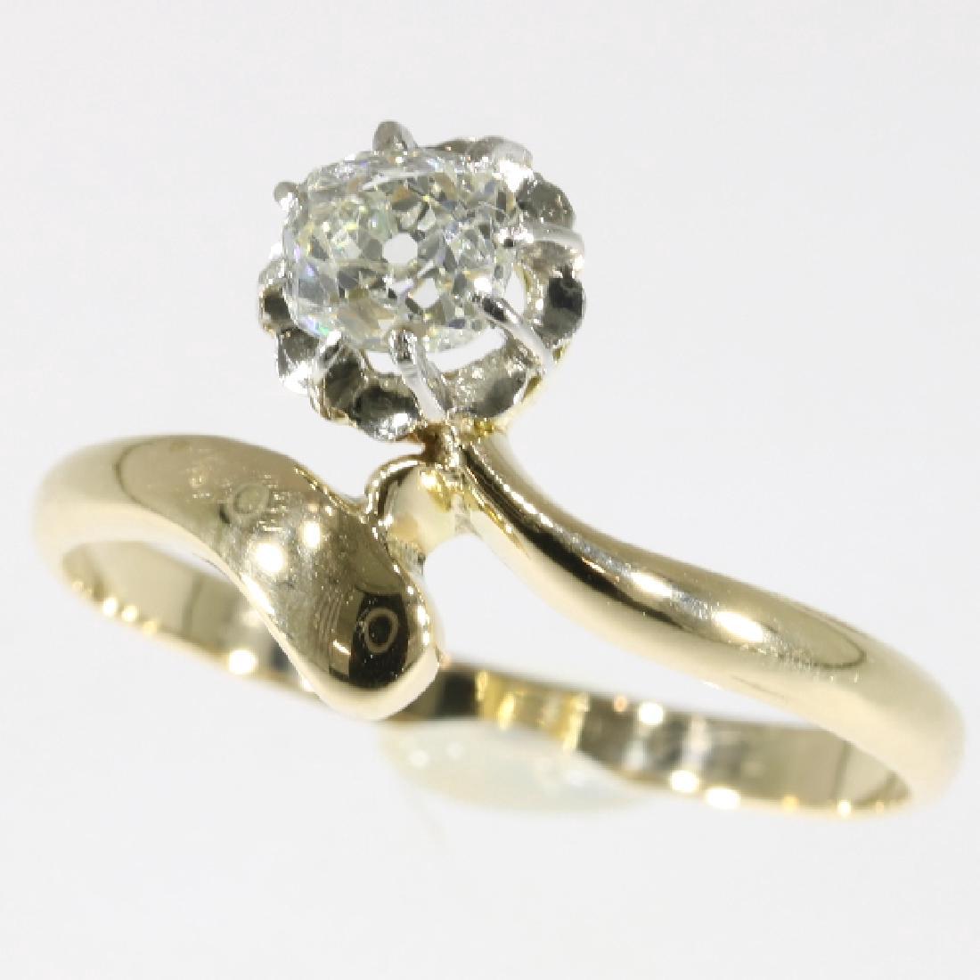 Antique Belle Epoque 14K Gold Diamond Ring, .4ct (1 of 6)