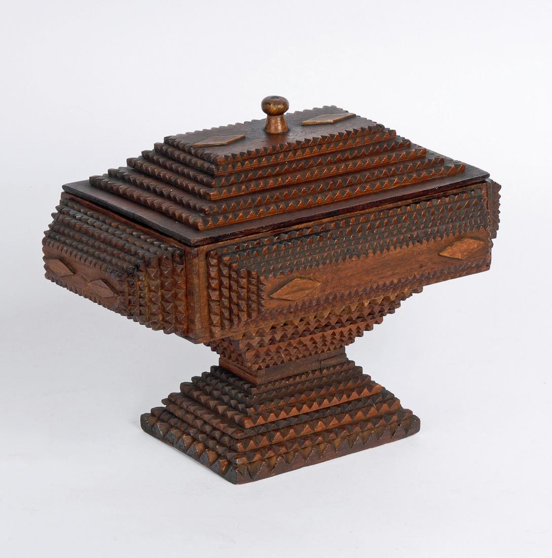 Dated 1893 Tramp Art Box by Civil War Soldier (1 of 6)