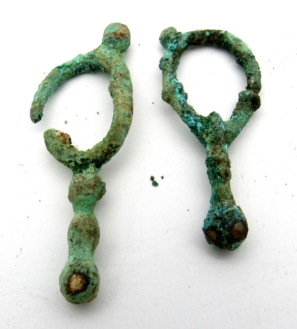 Medieval Viking pair of bronze earrings (1 of 3)