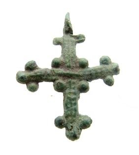Medieval Viking cross pendant with snake heads (1 of 3)