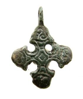 Medieval Viking cross with runic symbols (1 of 3)