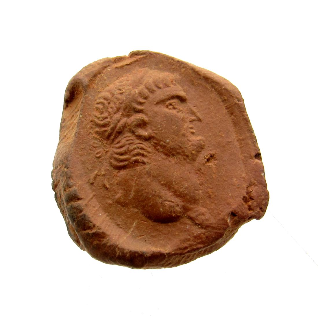 Ancient Roman ceramic seal of Emperor Nero (1 of 2)