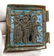 Medieval enameled icon with 3 saints - 2