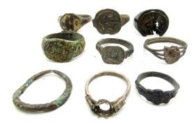 Lot of 9 Roman to Post Medieval rings (1 of 3)