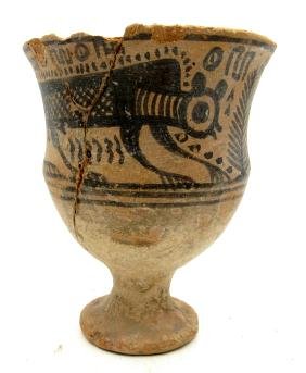 Ancient Indus Valleycup with monkey motif (1 of 6)
