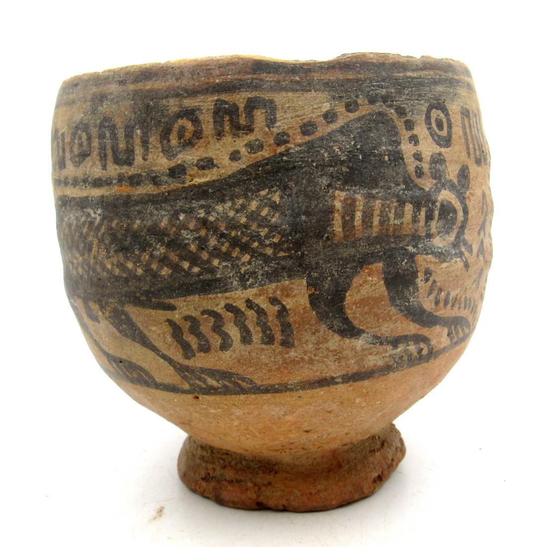Ancient Indus Valleycup with monkey motif (1 of 4)