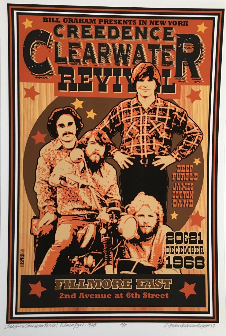 DAVID BYRD - Creedence Clearwater Revival - Signed: Archival MATTE Paper giclee print by David Edward Byrd - signed Artists Proof Dimensions approx. 22H x 17W Unframed. Style/Period: Art: Contemporary Born near Chattanooga, Tennessee, David Edward Byrd