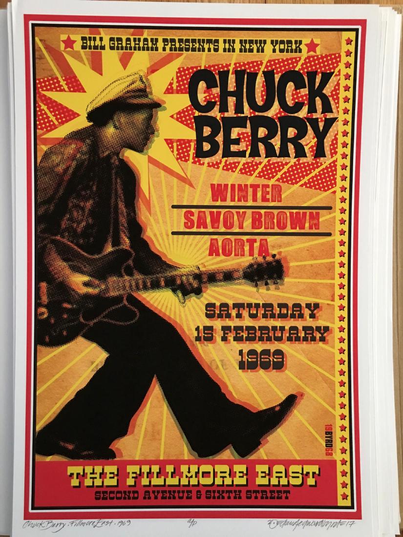 DAVID BYRD - CHUCK BERRY SIGNED POSTER (1 of 1)