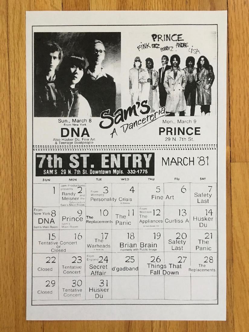 RARE ! PRINCE IN CONCERT FIRST AVE CALENDAR FLYER ! (1 of 1)