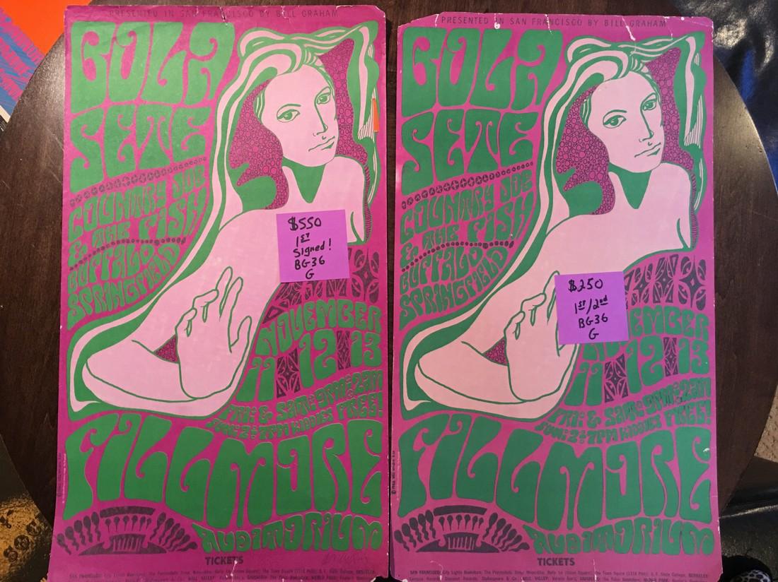 TWO BOLA SETE POSTERS - ONE SIGNED BY WES WILSON ! BG36 (1 of 1)