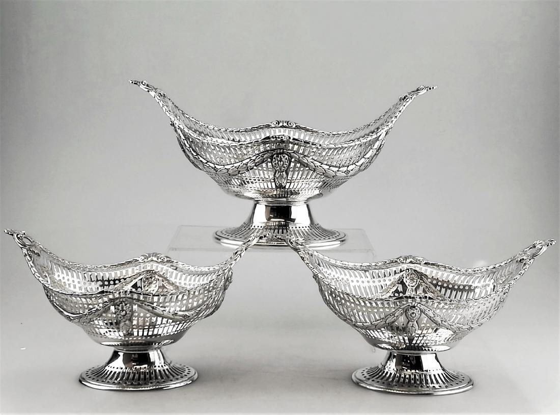 Set 3 Antique Victorian Sterling Silver Baskets, 1897: item: Set 3 Victorian Antique Silver Baskets / Fruit Baskets London 1897 / 8 Date - 1897 / 8. Made in London Date - Charles Stuart Harris Approx. Total Weight - 44 oz / 1.3kgs Approx. Size Large Baske