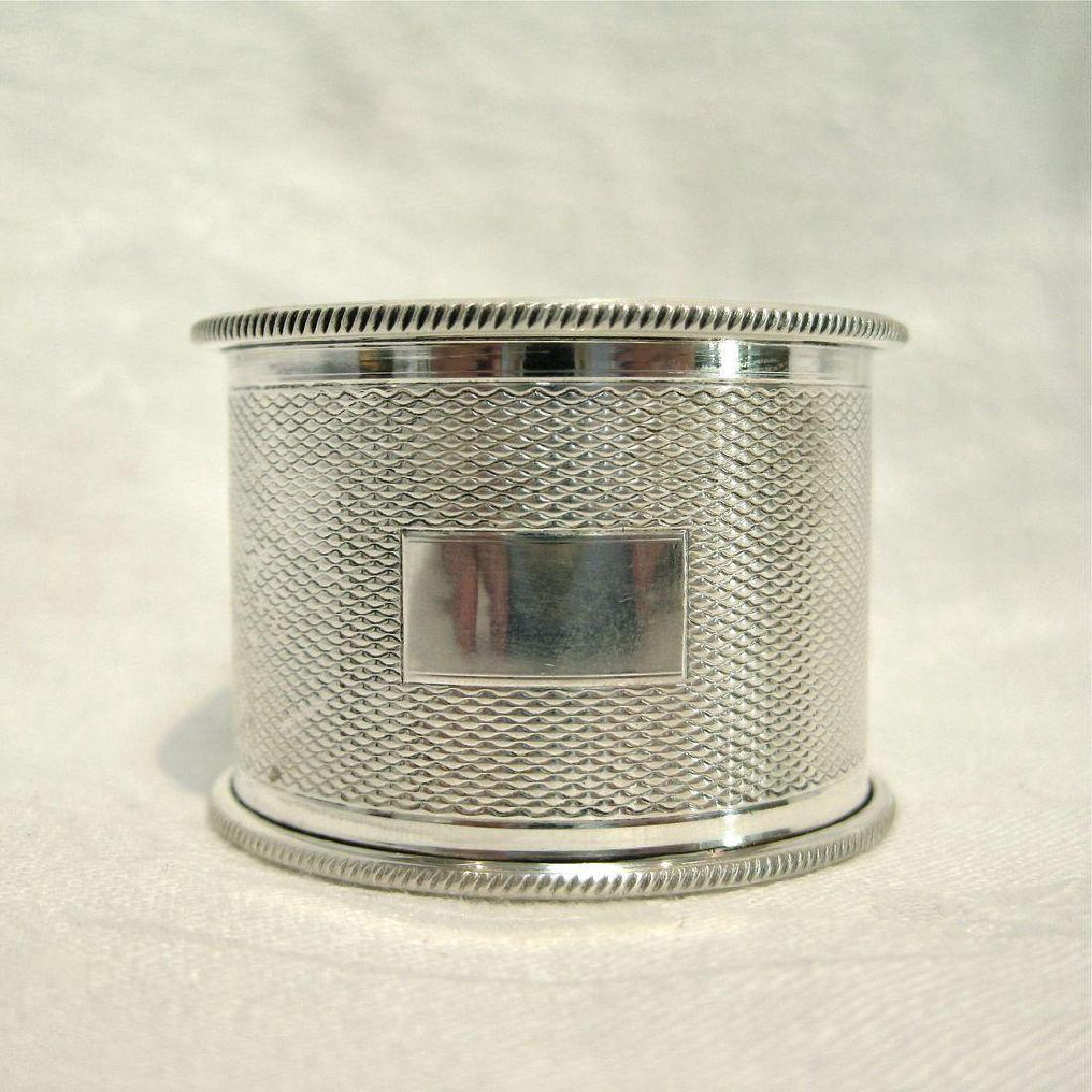 Vintage English Sterling Silver Engine Turn Napkin Ring (1 of 4)