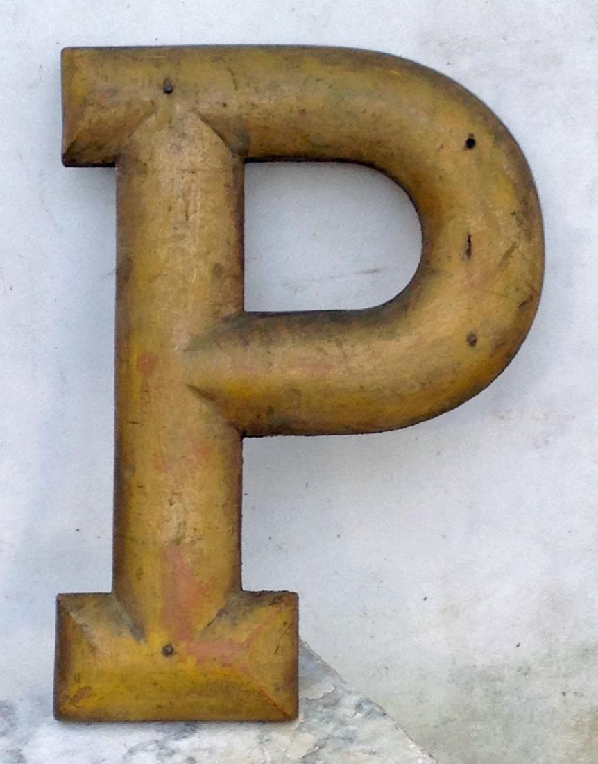 19th Century Gilded Wooden Letter P (1 of 4)