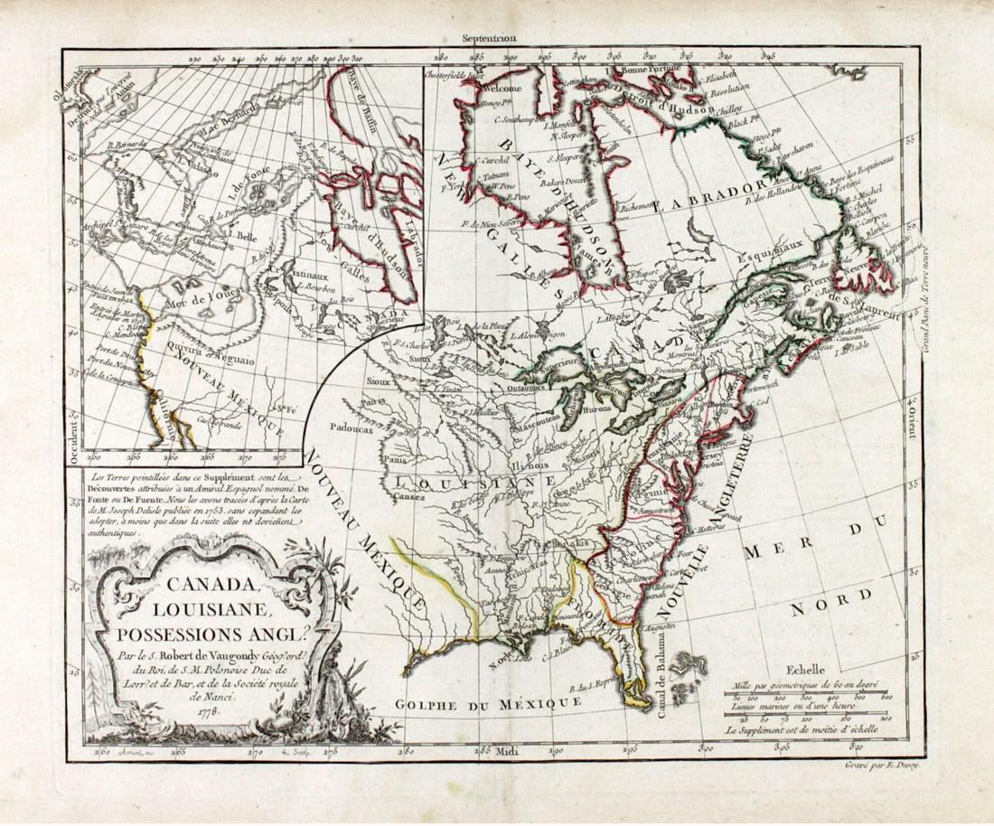 Fine Antique Speculative Map of North America