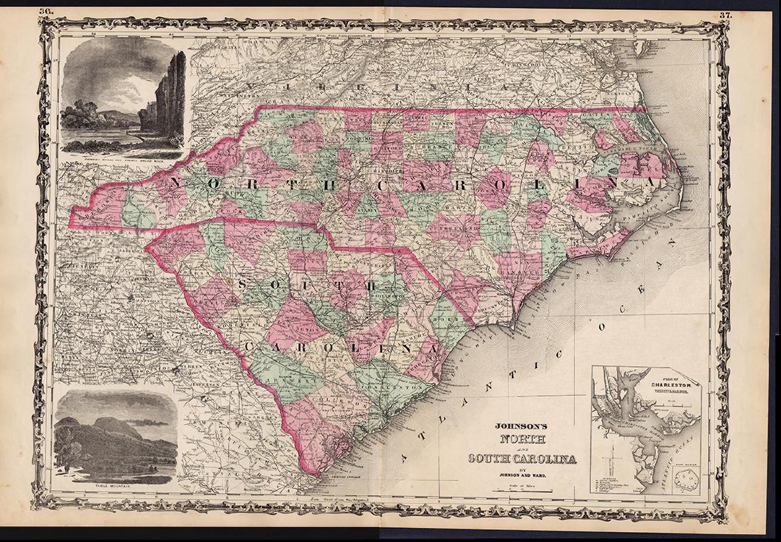 Johnson’s Civil War era map of North & South Carolina (1 of 5)