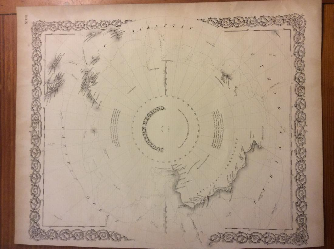 Antarctica: Title/Content of Map: Antarctica Date Printed: 1861 Cartographer: J.H. Colton Material/Medium: Paper Size: 14" x 17 1/3" Hand colored, steel engraved. From 'Colton's General Atlas.' Published in New Y