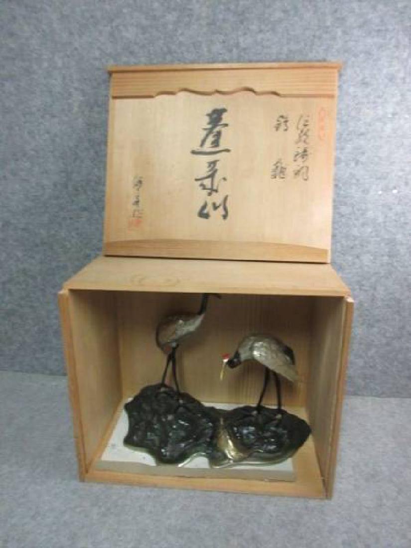 Antique Japanese Meiji Gilt Bronze Crane (1 of 6)