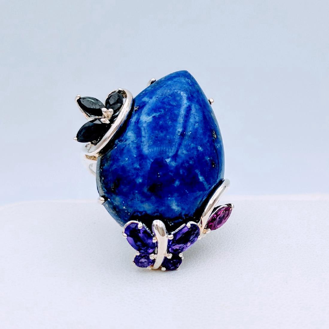 Sterling Silver Lapis Lazuli Ring with Amethyst, and (1 of 5)