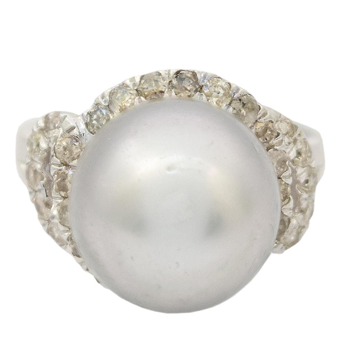 12.50mm Tahitian Cultured Pearl & 0.95ctw Diamond Ring (1 of 3)