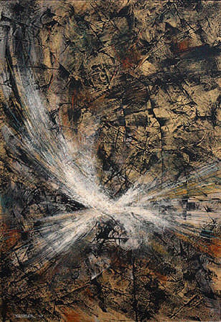 Abstract by Leonardo Nierman: Abstract by Leonardo Nierman Original Oil on Board, 24 x 16.25 in Signed by Artist Good Condition Please note that this lot has a confidential reserve. When you leave a bid in advance of the auction, 