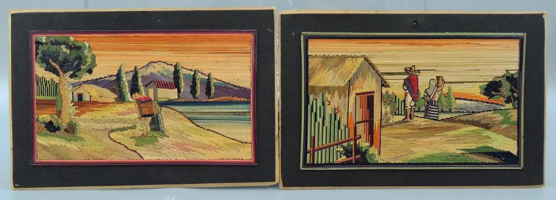 Mexican Straw Popotillo/Popote Art, F. Olay - Pair (1 of 7)