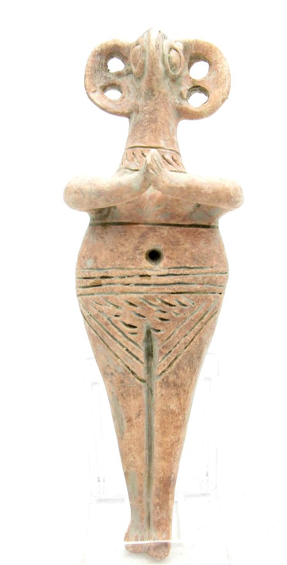 Syro Hytite Terracotta Standing Male Idol / Figurine (1 of 4)