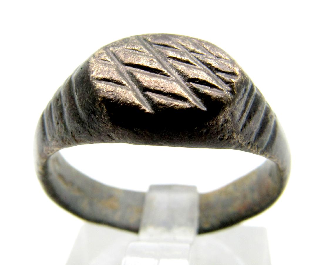 Medieval Monks Ring with criss-cross Pattern (1 of 3)
