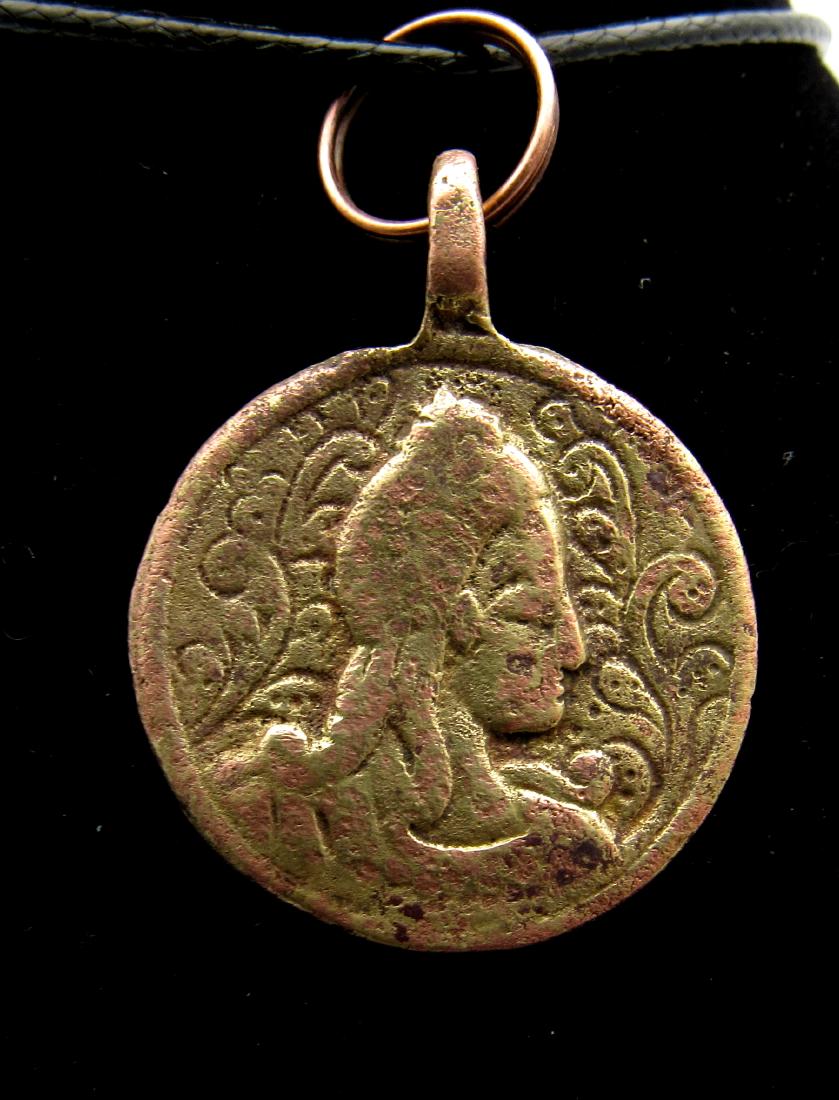 Post Medieval Religious Pendant with Catherine the (1 of 2)