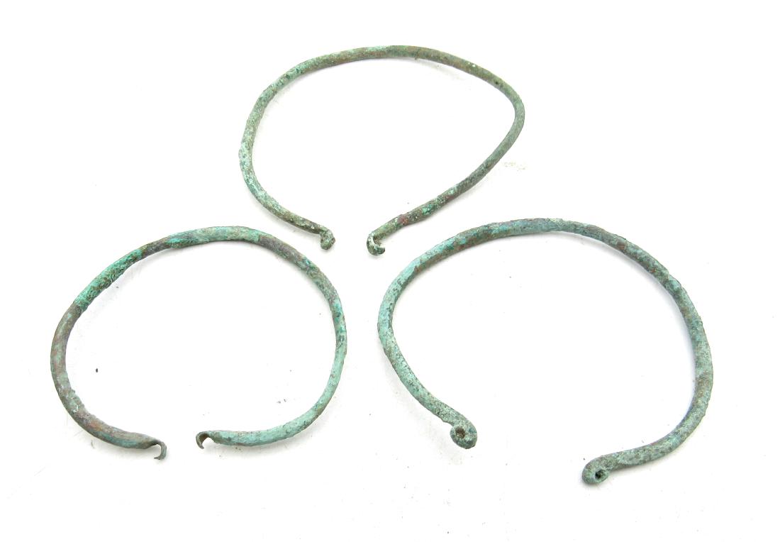 Lot of 3 Viking bronze Decorated Bracelets (1 of 2)