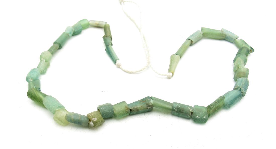 Medeival Green Glass Necklace - 37 BEads (1 of 2)