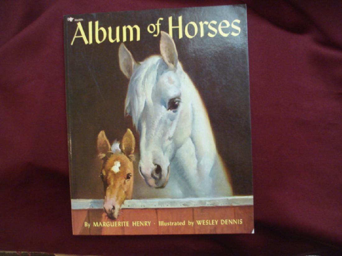 Album of Horses.: Album of Horses. Henry, Marguerite. Alladin. Reprint. 4to. Illustrated by Wesley Dennis. Newberry Medal Winner for 1949. Please note that this lot has a confidential reserve. When you leave a bid in a