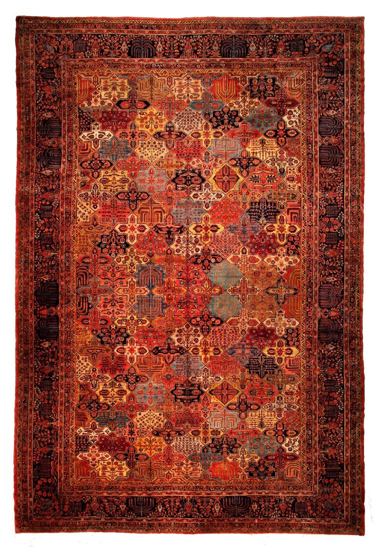 Persian Antique Garden Palace Rug 14.6x21.8 C.1900: Exquisite Rare Persian Antique Garden Rug Palace Oversize Carpet C.1900 14'6" x 21'8" Please note that this lot has a confidential reserve. When you leave a bid in advance of the auction, submit your