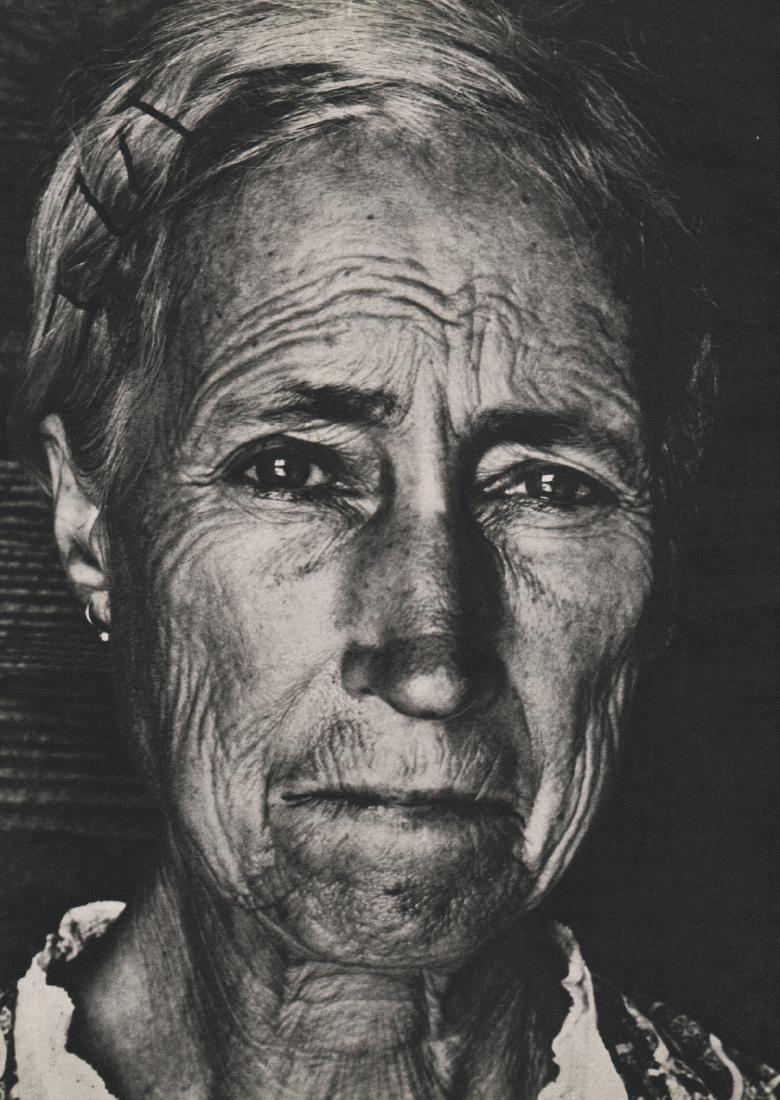 MARGARET BOURKE-WHITE - Sharecroppers Wife: Artist: MARGARET BOURKE-WHITE Print Title: Sharecroppers Wife Medium: Sheet-fed Gravure Printing Date: 1957 Printed in the USA Image Size: 8 x 11 inches Margaret Bourke-White(1904-1971) was born in Ne