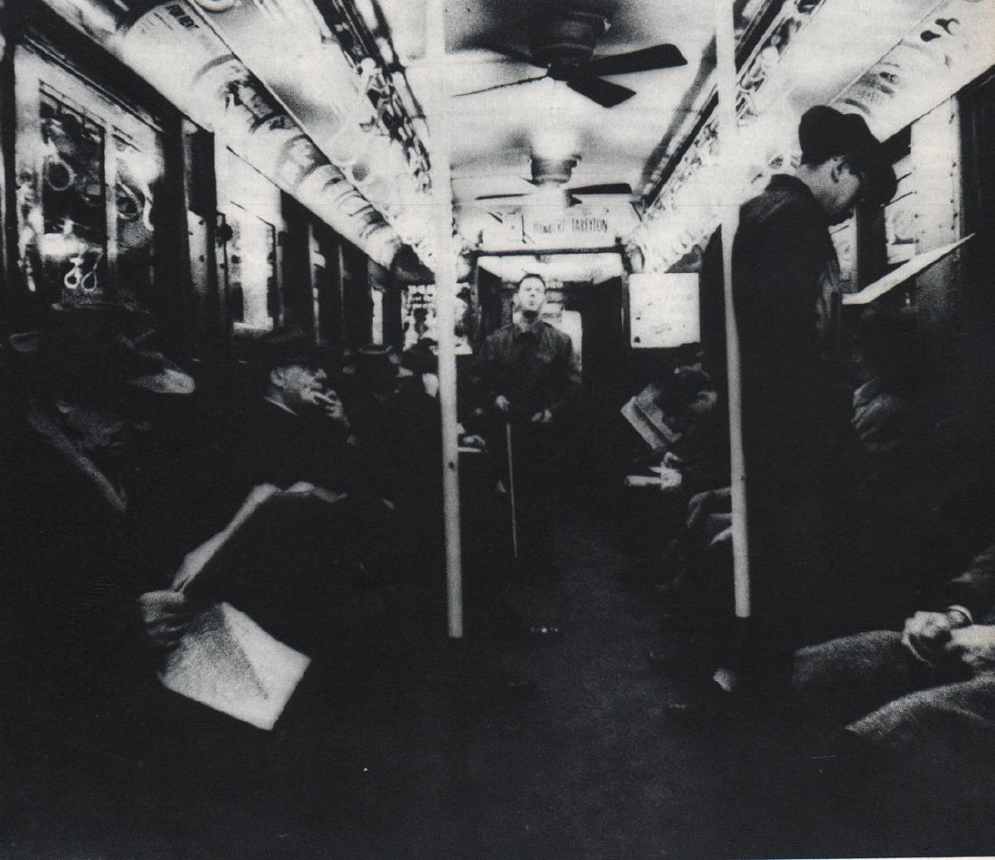 WILLIAM KLEIN - New York Subway: Artist: WILLIAM KLEIN Print Title: New York Subway Medium: Sheet-fed Gravure Printing Date: 1956 Printed in Switzerland Image Size Approx. 8.25 X 6.75 inches William Klein an American-born French phot