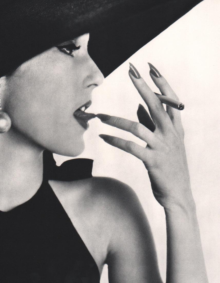 IRVING PENN - Girl with Tobacco: Artist: IRVING PENN Print Title: Girl with Tobacco on the tip of her tongue Medium: Sheet-Fed Gravure Printing Date: 1960 Printed Switzerland Image Size: 9 X 12 inches Irving Pennwas an American photo