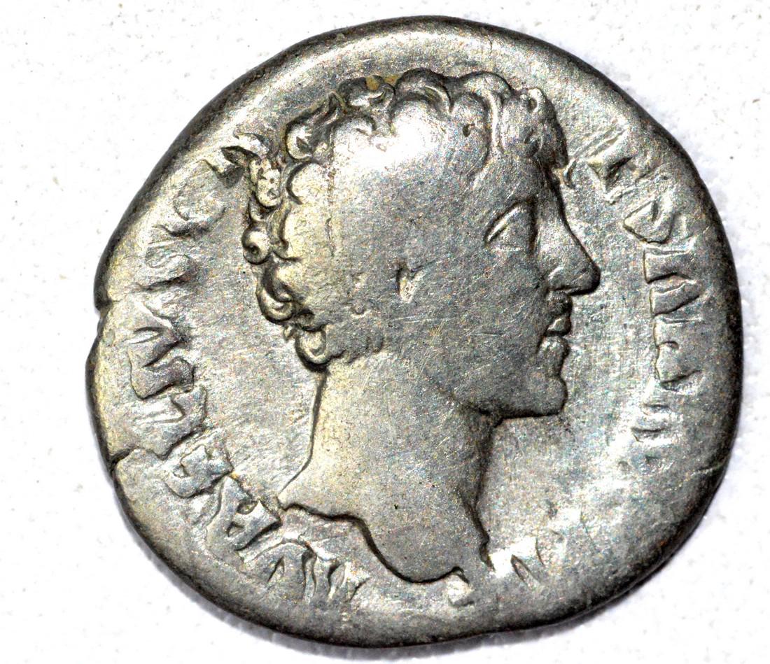 Roman Denarius of Marcus Aurelius, rv. Roma (1 of 2)