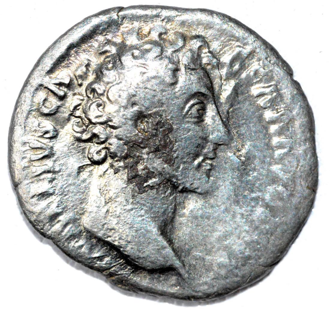 Roman Denarius of Marcus Aurelius, rv. Roma (1 of 2)