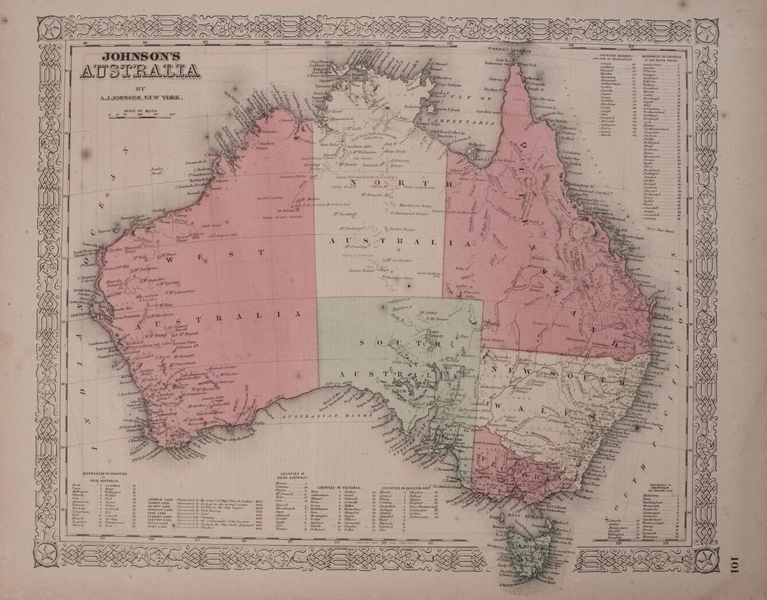 Johnson: Antique Map of Australia, 1863 (1 of 1)