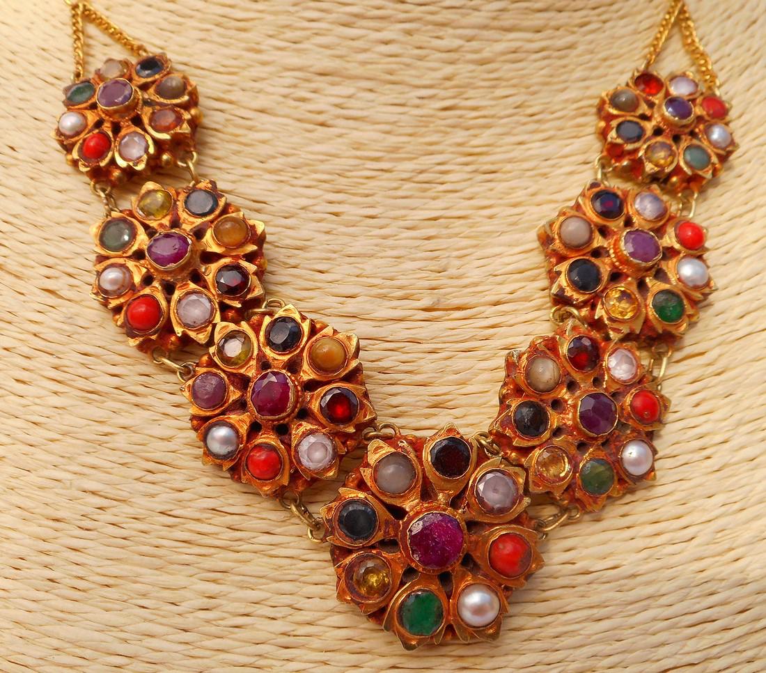 Nepalese Navaratna 22K Gold Marriage Necklace